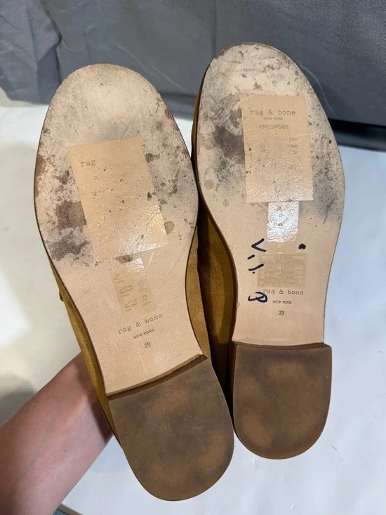 Rag & Bone Shearling Lined Carter Mules Suede Loafers size 39 / 9 US - Picture 16 of 16